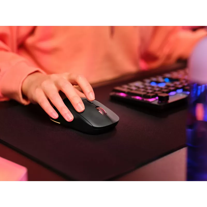 „Trust GXT 927 Redex+“ pelė, žaidimų, dešiniarankiams, RF belaidė + USB A tipo, lazerinė, 25600 DPI