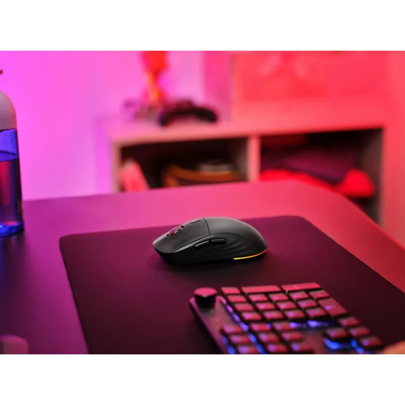 „Trust GXT 927 Redex+“ pelė, žaidimų, dešiniarankiams, RF belaidė + USB A tipo, lazerinė, 25600 DPI