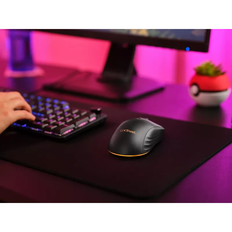 „Trust GXT 927 Redex+“ pelė, žaidimų, dešiniarankiams, RF belaidė + USB A tipo, lazerinė, 25600 DPI