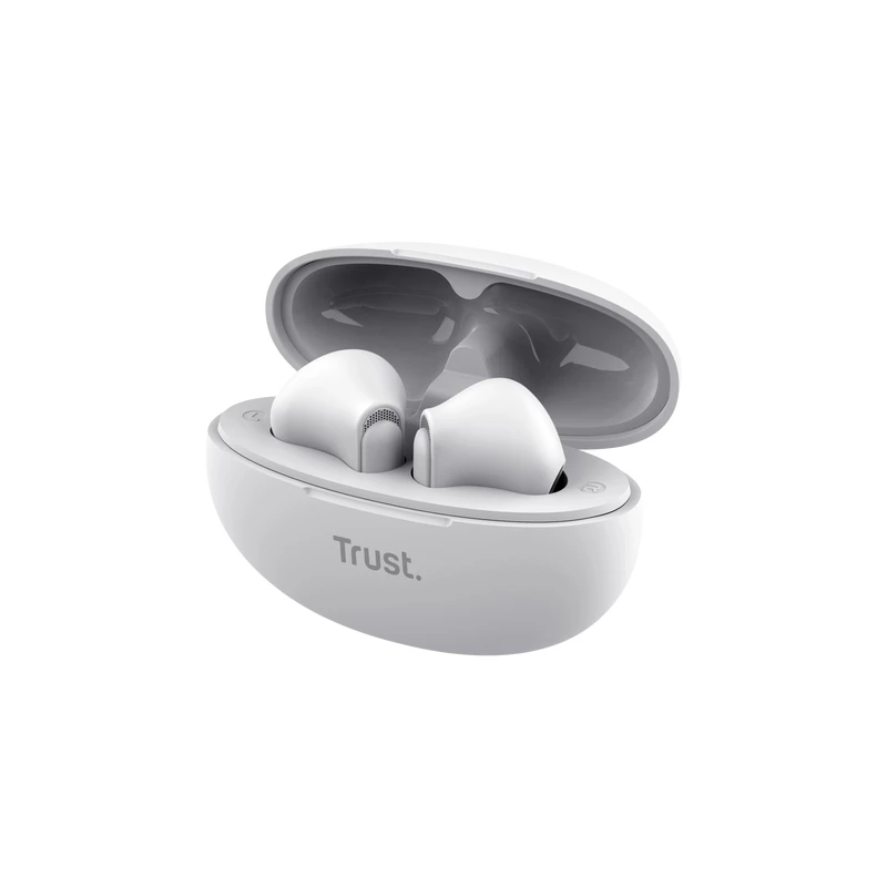 Trust Yavi ausinės True Wireless Stereo (TWS) į ausis įdedamos skambučiams/muzikai USB Type-C Bluetooth balta