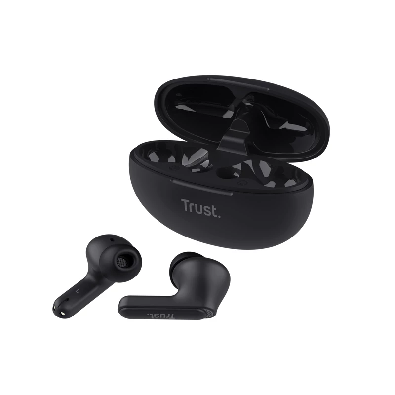 Trust Yavi ausinės True Wireless Stereo (TWS) į ausis įdedamos skambučiams / muzikai USB Type-C Bluetooth juodos