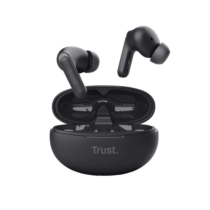 Trust Yavi ausinės True Wireless Stereo (TWS) į ausis įdedamos skambučiams / muzikai USB Type-C Bluetooth juodos