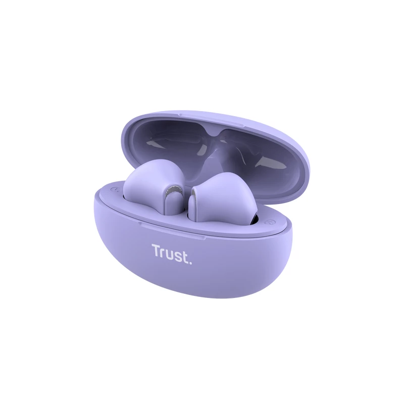 Trust Yavi ausinės True Wireless Stereo (TWS) į ausis įdedamos skambučiams / muzikai USB Type-C Bluetooth violetinės