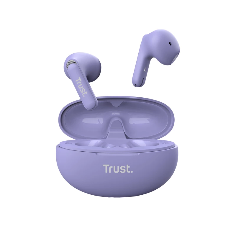 Trust Yavi ausinės True Wireless Stereo (TWS) į ausis įdedamos skambučiams / muzikai USB Type-C Bluetooth violetinės