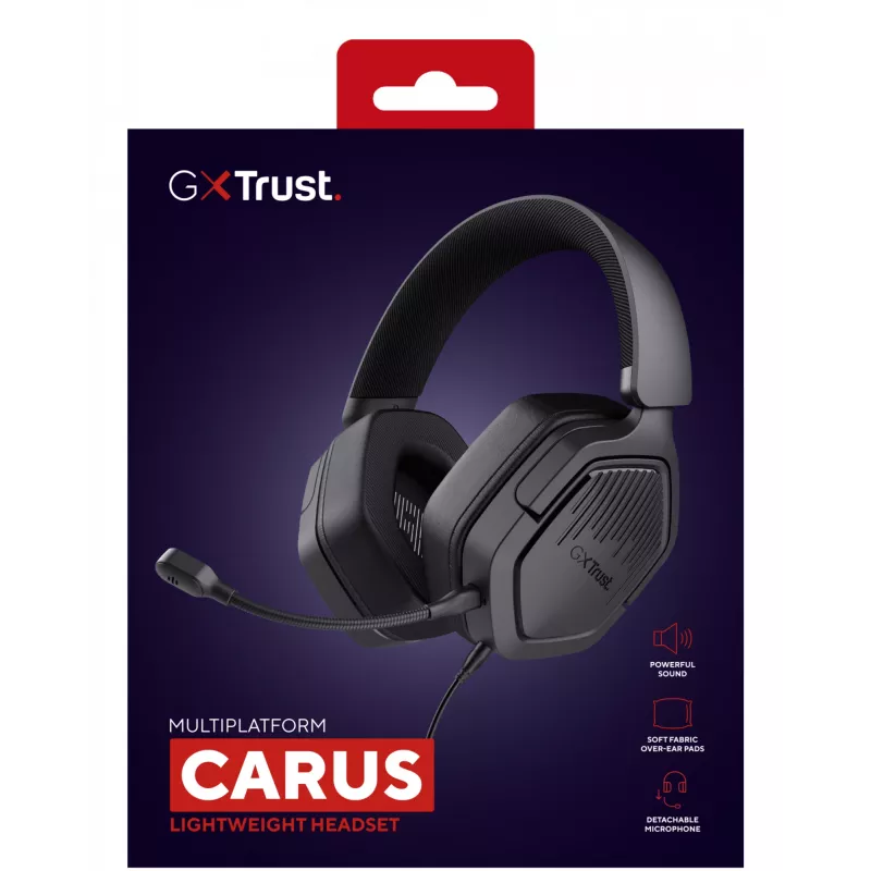 Trust GXT492 Carus Ausinės Laidinės Ant galvos Žaidimų Juoda