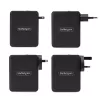 StarTech.com 140W USB-C sieninis įkroviklis, 3x USB-C/1x USB-A, PD 3.1 tarptautinis GaN maitinimo adapteris, skirtas MacBook / Dell XPS / Inspiron