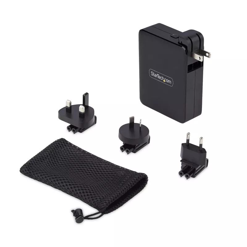 StarTech.com 140W USB-C sieninis įkroviklis, 3x USB-C/1x USB-A, PD 3.1 tarptautinis GaN maitinimo adapteris, skirtas MacBook / Dell XPS / Inspiron