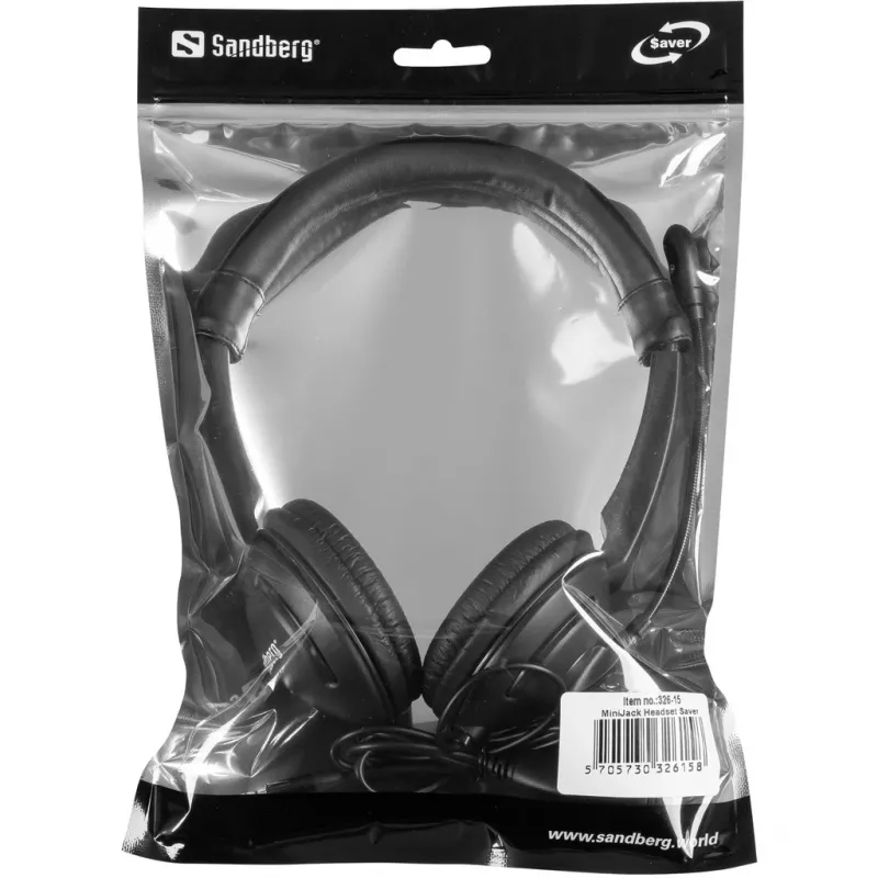 Sandberg MiniJack laisvų rankų įranga, laidinė, skambučiai/muzika, 20 - 20000 Hz, 71 g, ausinės, juoda