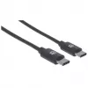 Manhattan USB-C į USB-C kabelis, 3 m, kištukas–kištukas, juodas, 480 Mbps (USB 2.0), Hi-Speed USB, garantija visam eksploatavimo laikui, atitinka USB2CC3M