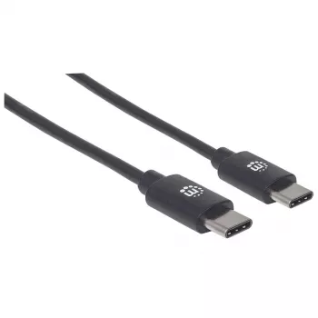 Manhattan USB-C į USB-C kabelis, 3 m, kištukas–kištukas, juodas, 480 Mbps (USB 2.0), Hi-Speed USB, garantija visam eksploatavimo laikui, atitinka USB2CC3M