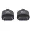Manhattan USB-C į USB-C kabelis, 3 m, kištukas–kištukas, juodas, 480 Mbps (USB 2.0), Hi-Speed USB, garantija visam eksploatavimo laikui, atitinka USB2CC3M