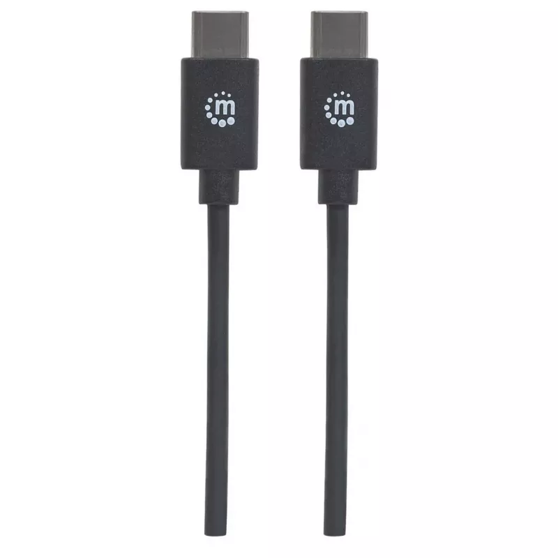 Manhattan USB-C į USB-C kabelis, 3 m, kištukas–kištukas, juodas, 480 Mbps (USB 2.0), Hi-Speed USB, garantija visam eksploatavimo laikui, atitinka USB2CC3M