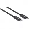 USB-C laidas Manhattan USB31C5C1M 1m, kištukas-kištukas, juodas