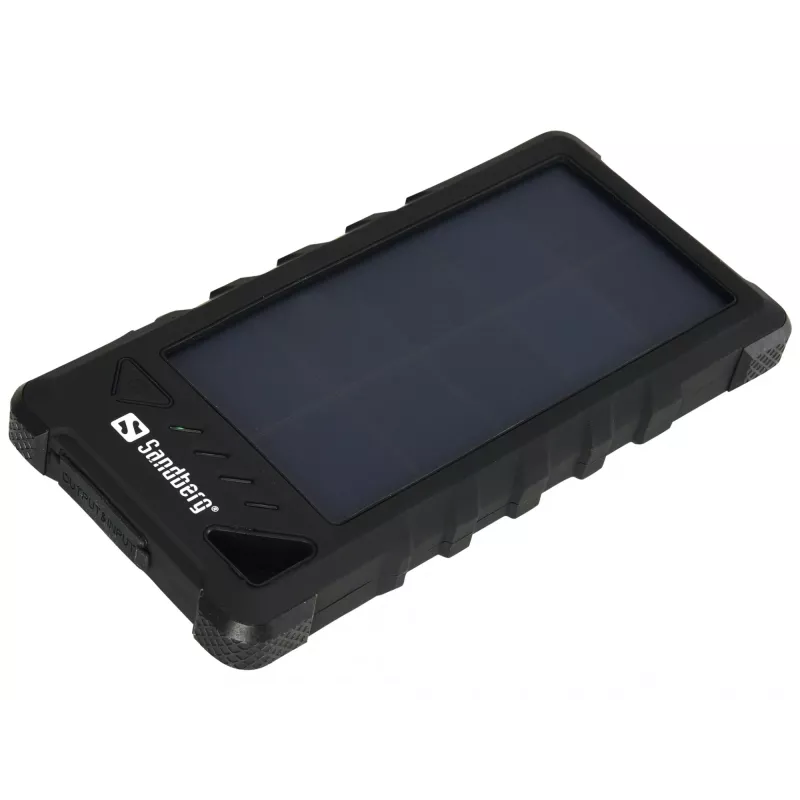 „Sandberg Outdoor Solar Powerbank 16000“, 16000 mAh, ličio jonų (Li-Ion), juoda