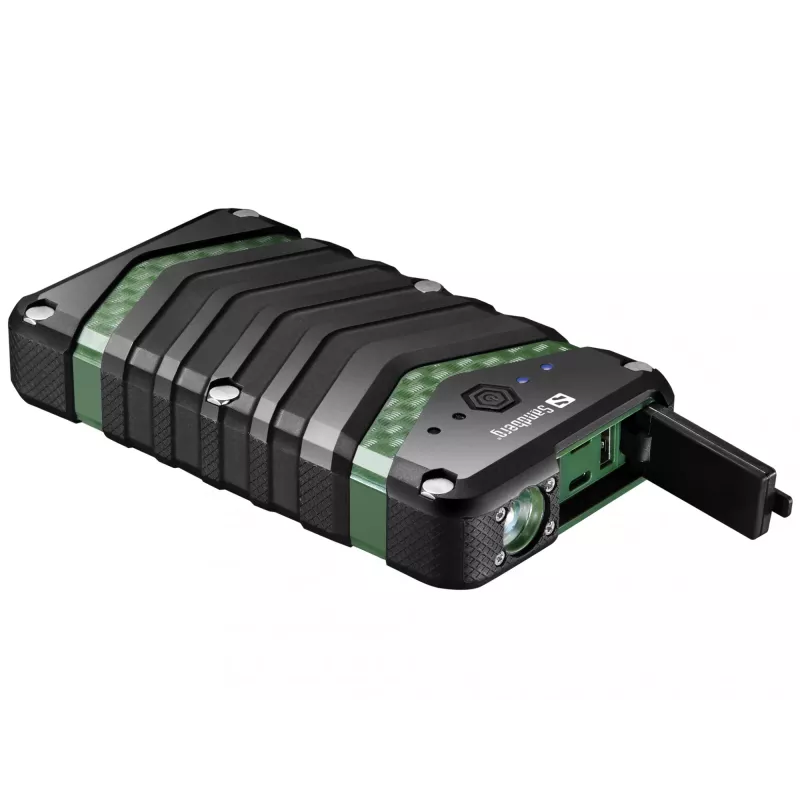 Sandberg Survivor Powerbank 20000, 20000 mAh, ličio jonų (Li-Ion), juoda, žalia