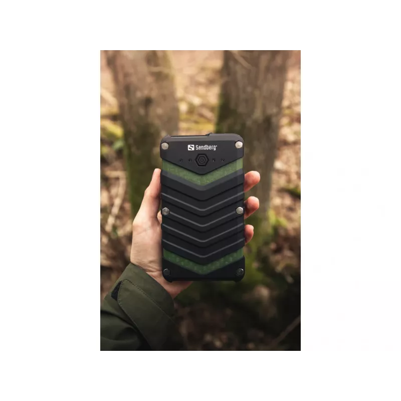 Sandberg Survivor Powerbank 20000, 20000 mAh, ličio jonų (Li-Ion), juoda, žalia