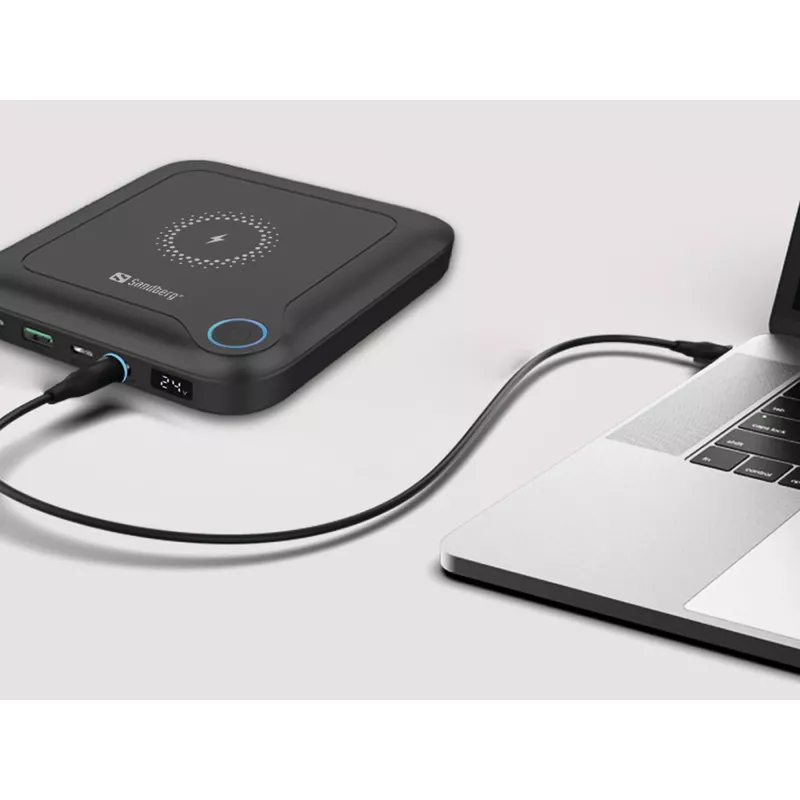 Sandberg All-in1 Laptop Powerbank 24000, 24000 mAh, Quick Charge 2.0, belaidis įkrovimas, juoda
