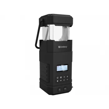 Sandberg Survivor Lantern All-in1 10000, maitinamas baterijomis stovyklavimo žibintuvėlis, juoda, IPX5, LED, USB C, baterija