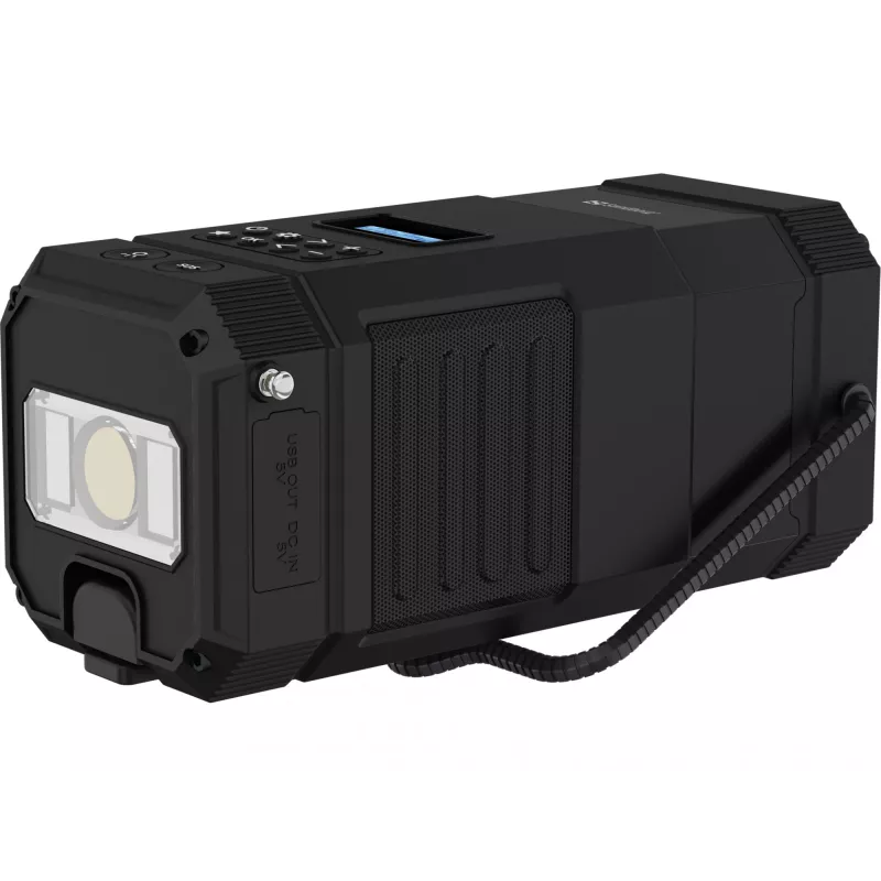 Sandberg Survivor Lantern All-in1 10000, maitinamas baterijomis stovyklavimo žibintuvėlis, juoda, IPX5, LED, USB C, baterija