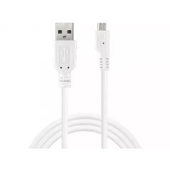 Sandberg USB-A-MicroUSB įkrovimo laidas 1 m, 1 m, USB A, Micro-USB B, USB 2.0, Vyriškas/Vyriškas, Baltas