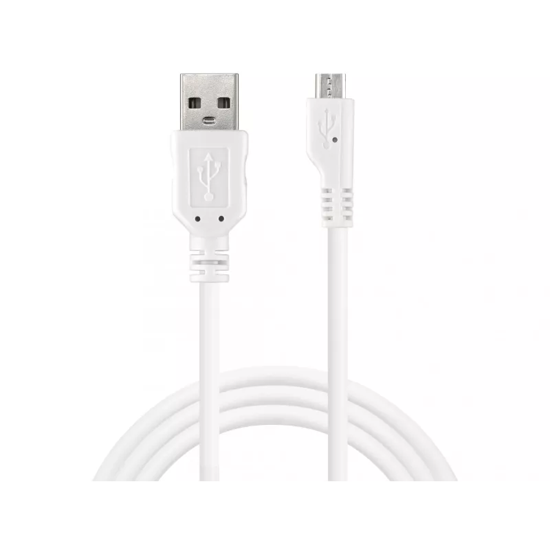 Sandberg USB-A-MicroUSB įkrovimo laidas 1 m, 1 m, USB A, Micro-USB B, USB 2.0, Vyriškas/Vyriškas, Baltas