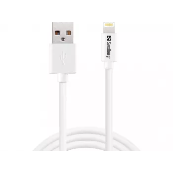 „Sandberg“ USB-A į „Lightning“ MFI 1 m, 1 m, Lightning, USB A, balta, tiesus, tiesus
