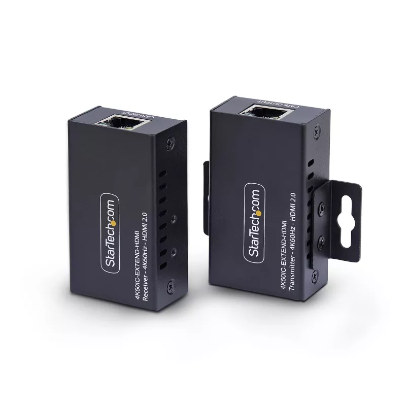 StarTech.com HDMI ilgintuvas per CAT5e/CAT6, 4K 60Hz, iki 60 m, siųstuvo ir imtuvo rinkinys, maitinimas per kabelį, kompaktiška forma