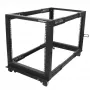 StarTech.com 4-Post 12U Mobile Open Frame Server Rack, Four Post 19 inch Network Rack with Wheels, Rolling Rack with Adjustable Depth for Computer/AV/Data/IT Equipment - Casters, Leveling Feet or Floor Mounting