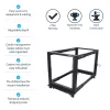 StarTech.com 4-Post 12U Mobile Open Frame Server Rack, Four Post 19 inch Network Rack with Wheels, Rolling Rack with Adjustable Depth for Computer/AV/Data/IT Equipment - Casters, Leveling Feet or Floor Mounting