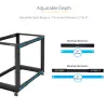 StarTech.com 4-Post 12U Mobile Open Frame Server Rack, Four Post 19 inch Network Rack with Wheels, Rolling Rack with Adjustable Depth for Computer/AV/Data/IT Equipment - Casters, Leveling Feet or Floor Mounting
