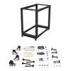 StarTech.com 4-Post 18U Mobile Open Frame Server Rack, Four Post 19 inch Network Rack with Wheels, Rolling Rack with Adjustable Depth for Computer/AV/Data/IT Equipment - Casters, Leveling Feet or Floor Mounting