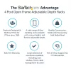 StarTech.com 4-Post 18U Mobile Open Frame Server Rack, Four Post 19 inch Network Rack with Wheels, Rolling Rack with Adjustable Depth for Computer/AV/Data/IT Equipment - Casters, Leveling Feet or Floor Mounting