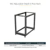 StarTech.com 4-Post 18U Mobile Open Frame Server Rack, Four Post 19 inch Network Rack with Wheels, Rolling Rack with Adjustable Depth for Computer/AV/Data/IT Equipment - Casters, Leveling Feet or Floor Mounting