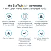 StarTech.com 4-Post 25U mobilus atviro rėmo serverių stovas, keturių stulpų 19 colių tinklo stovas su ratukais, riedantis stovas su reguliuojamo gylio tvirtinimu kompiuterinei/AV/duomenų/IT įrangai - ratukai, išlyginamosios kojelės arba tvirtinimas prie grindų