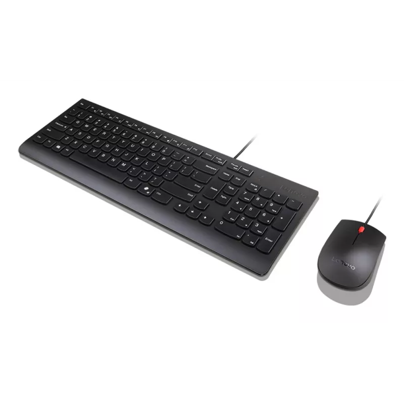 Lenovo Essential Wired Combo Juoda US Euro klaviatūra, pelė komplekte, universali, USB