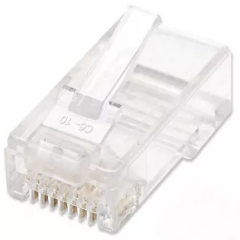 Intellinet RJ45 moduliniai kištukai, Cat6, UTP, 2 kontaktų, laidytajam kabeliui, 15 µ auksuoti kontaktai, 100 vnt. pakuotė
