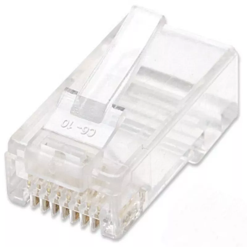 Intellinet RJ45 moduliniai kištukai, Cat6, UTP, 2 kontaktų, laidytajam kabeliui, 15 µ auksuoti kontaktai, 100 vnt. pakuotė