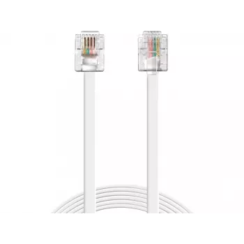 Sandberg Telephone RJ11-RJ11 5 m, 5 m, RJ11, RJ11, kištukas, kištukas, balta