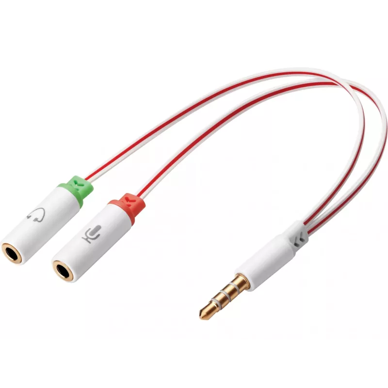 Sandberg ausinių keitiklis Dual-Single, 3,5 mm TRS, kištukas, lizdas, balta