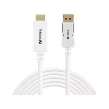 Sandberg DisplayPort 1.4-HDMI 4K60Hz 2m, 2 m, DisplayPort, HDMI, Male, Male, Straight