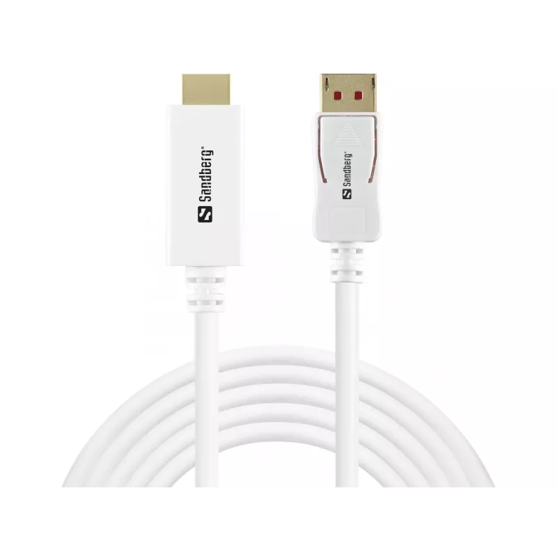 Sandberg DisplayPort 1.4-HDMI 4K60Hz 2m, 2 m, DisplayPort, HDMI, Male, Male, Straight
