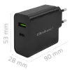 Įkroviklis Qoltec 52378 Vidinis AC Greitasis Įkrovimas 3A USB Type-C Juodas