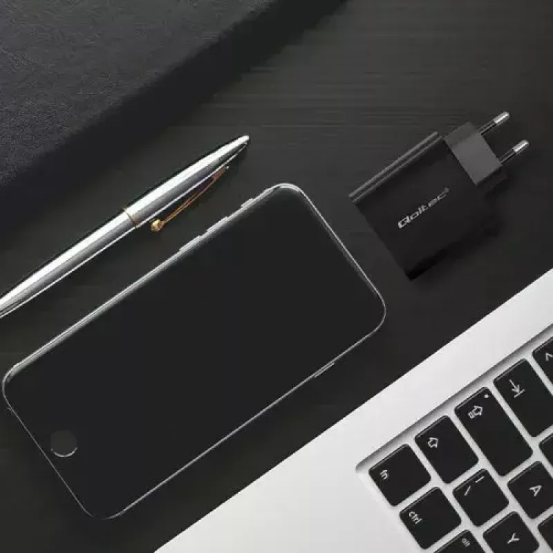 Įkroviklis Qoltec 52378 Vidinis AC Greitasis Įkrovimas 3A USB Type-C Juodas