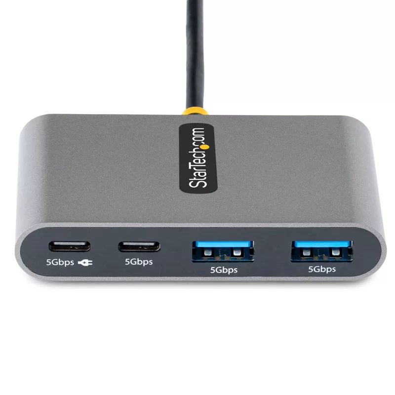 StarTech.com 4 prievadų USB-C šakotuvas su 100 W galios tiekimo pralaidumu – 2x USB-A + 2x USB-C – USB 3.0 5 Gbps – 1 pėdos (30 cm) ilgio laidas – nešiojamasis USB Type-C į USB-A/C šakotuvas
