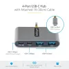 StarTech.com 4 prievadų USB-C šakotuvas su 100 W galios tiekimo pralaidumu – 2x USB-A + 2x USB-C – USB 3.0 5 Gbps – 1 pėdos (30 cm) ilgio laidas – nešiojamasis USB Type-C į USB-A/C šakotuvas