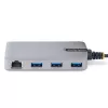 StarTech.com 3 prievadų USB-C šakotuvas su Ethernet – 3x USB-A prievadai, Gigabit Ethernet RJ45, USB 3.0 5 Gbps, maitinamas per magistralę, 1 pėdos/30 cm ilgio laidas – nešiojamasis nešiojamojo kompiuterio USB Type-C šakotuvo adapteris su GbE