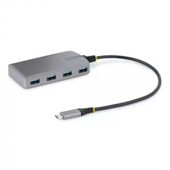 StarTech.com 4 prievadų USB-C šakotuvas - 5 Gbps - maitinamas per magistralę - USB-C į 4x USB-A šakotuvas su papildomu pagalbiniu maitinimo įvadu - nešiojamasis stalinio / nešiojamojo kompiuterio USB šakotuvas - 30 cm laidas - USB išplėtimo šakotuvas