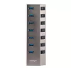 7 prievadų USB 3.2 Gen 1 (5 Gbps) šakotuvas | Individualūs prievadų įjungimo/išjungimo jungikliai | 1 m USB-C ir USB-A prijungimo laidai