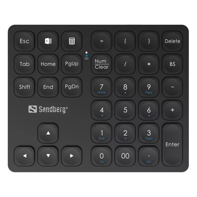 Skaičių klaviatūra Sandberg Wireless Numeric Keypad Pro Membraninė 36 klavišai