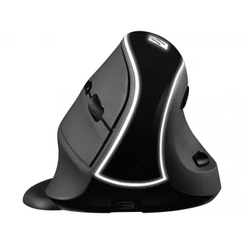 Sandberg Wireless Vertical pelė Pro, dešiniarankė, vertikalus dizainas, optinė, RF belaidė, 1600 DPI, juoda
